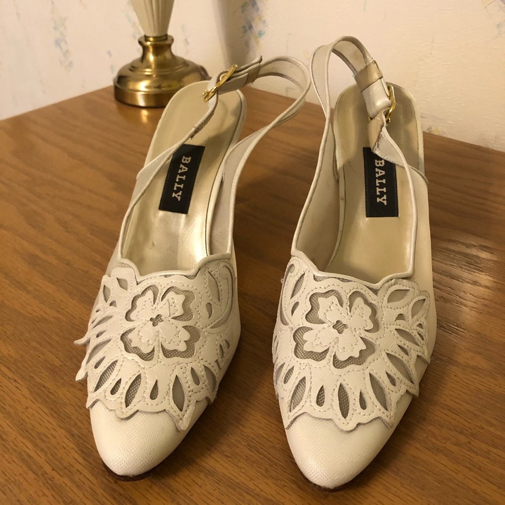 White Bally’s heels